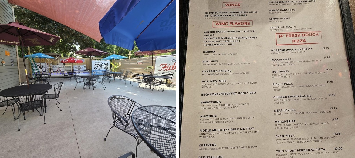 Fiddle Inn Menu